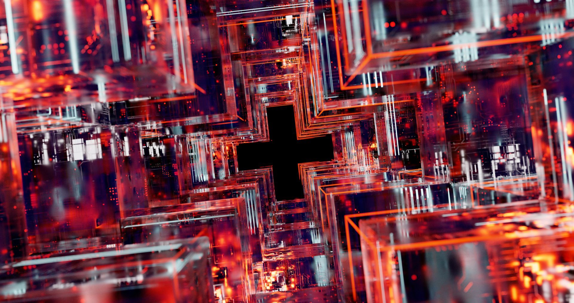 Red computer chips.