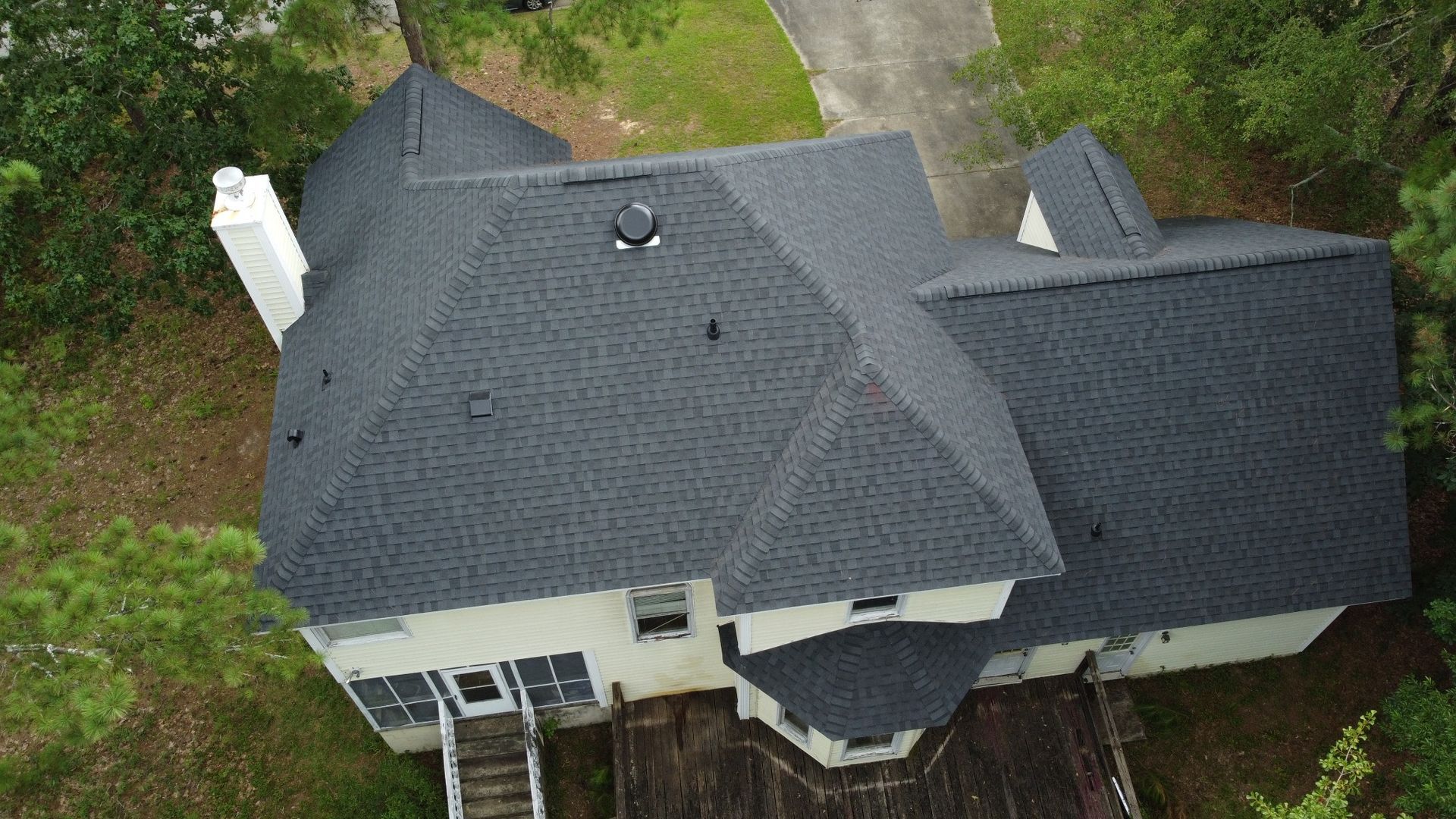 James Island home after replacement with dark architectural shingles