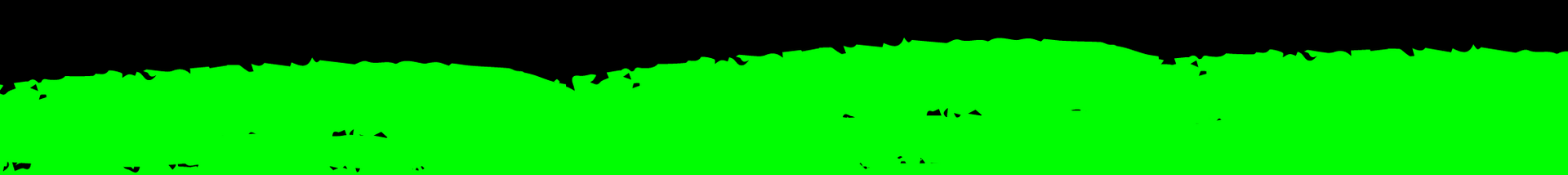 Bright neon-green horizontal strip with a few small black specks on a light background