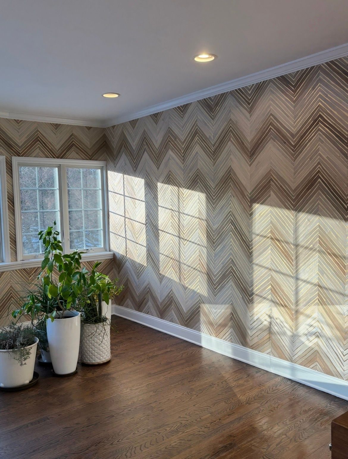 A close up of a wall with a pattern on it.