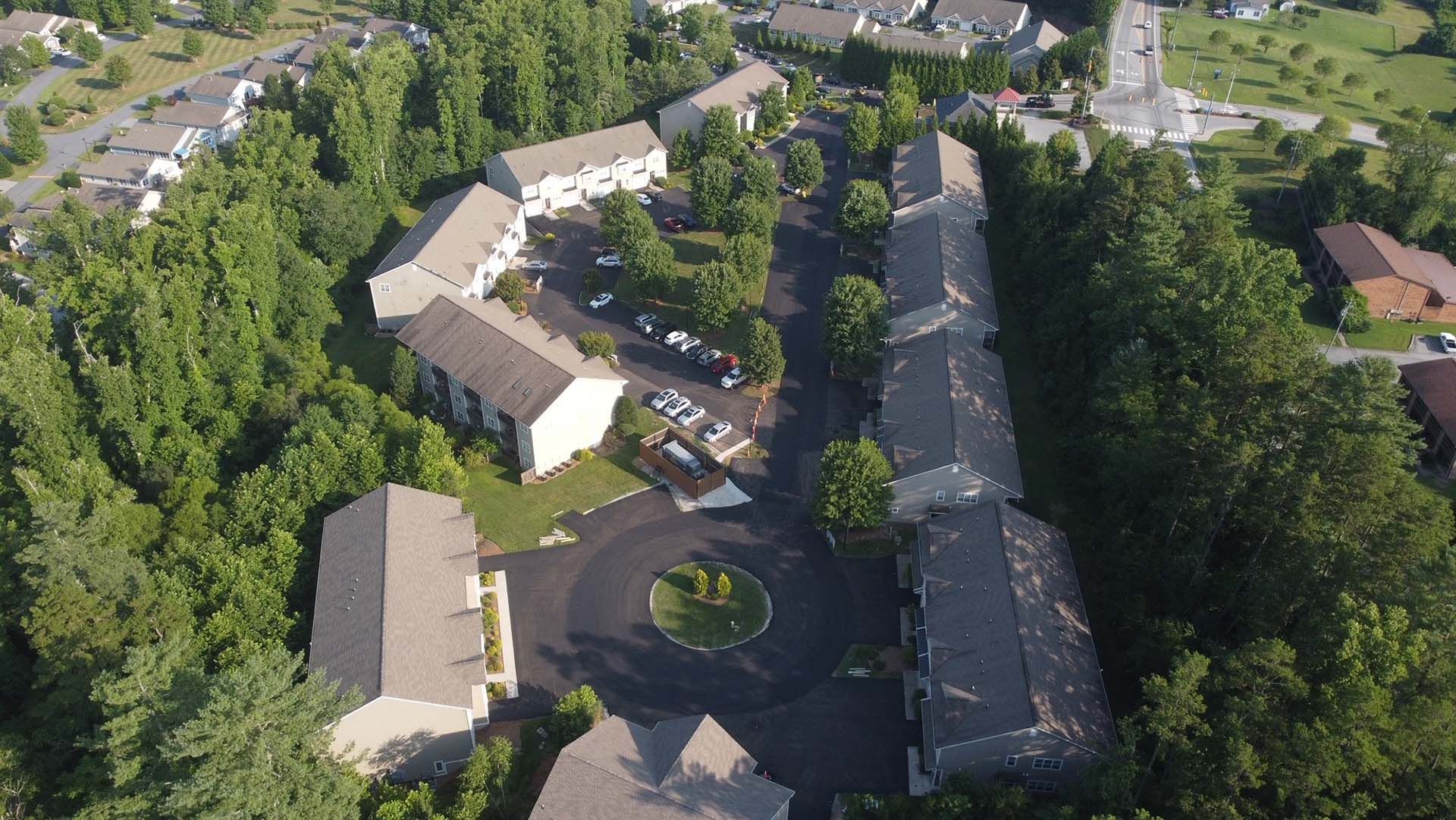 Aerial View of the Residential Houses — Hendersonville, N.C. — Tarheel Paving