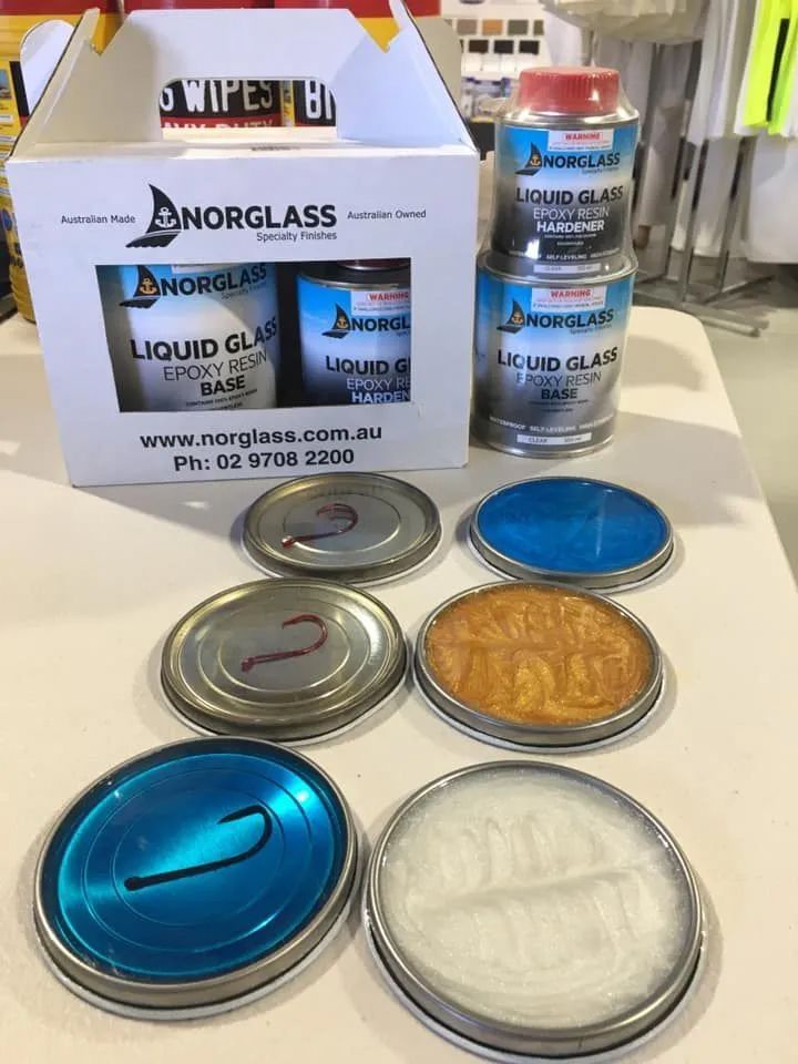 Norglass Liquid Glass Epoxy Kit With Cans, Box, and Colourful Resin — Paint Place Cowra in Young, NSW