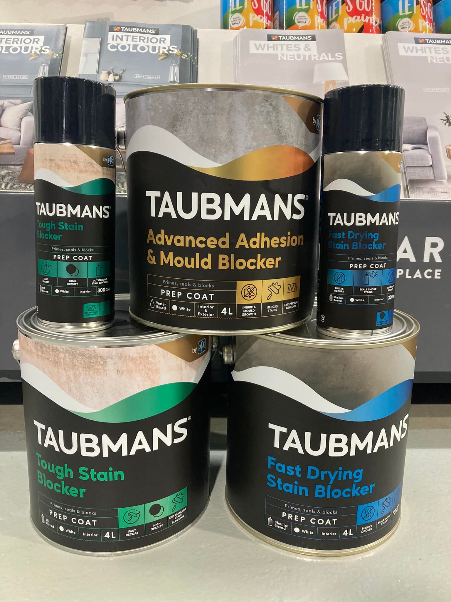 Taubmans Paint Products Stacked on a Store Shelf — Paint Place Cowra in Orange, NSW