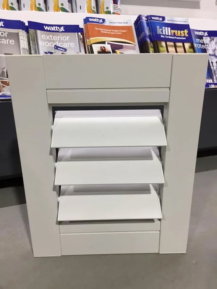 White Wall-mounted Vent With Angled Louvers — Paint Place Cowra in Cowra, NSW