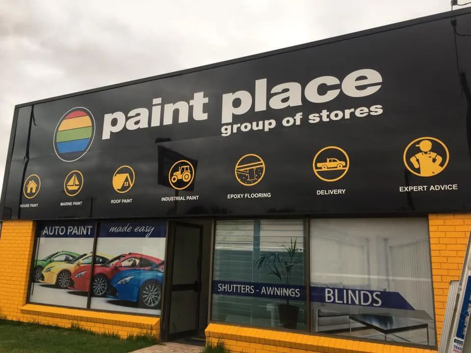 Paint Place Storefront With Black Sign — Paint Place Cowra in Cowra, NSW