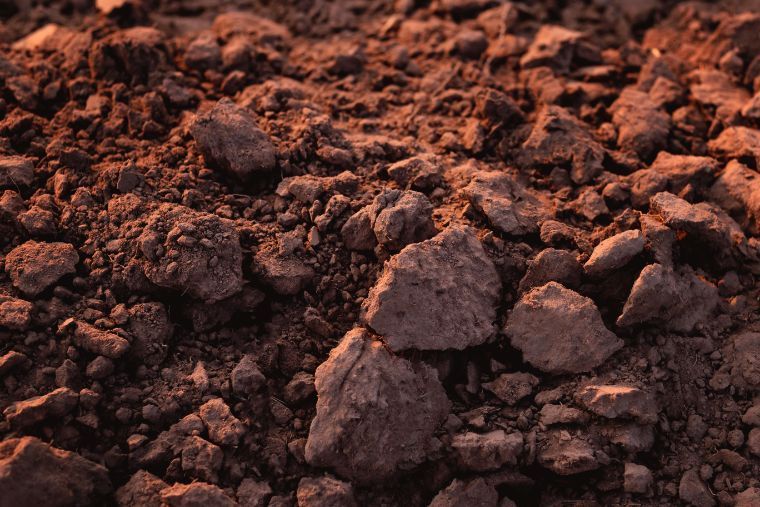 A close up of a pile of dirt and rocks.