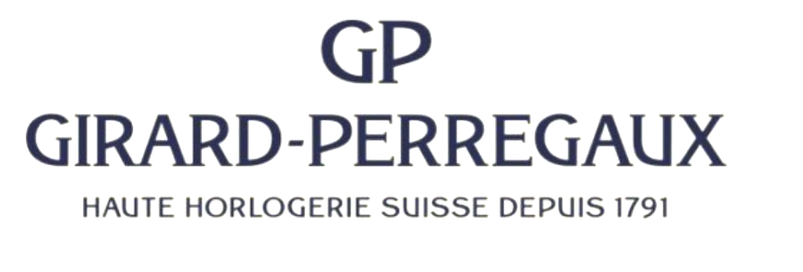 Logo Girard-Perregaux con “GP” e “Haute Horlogerie Suisse Depuis 1791” in blu scuro su bianco