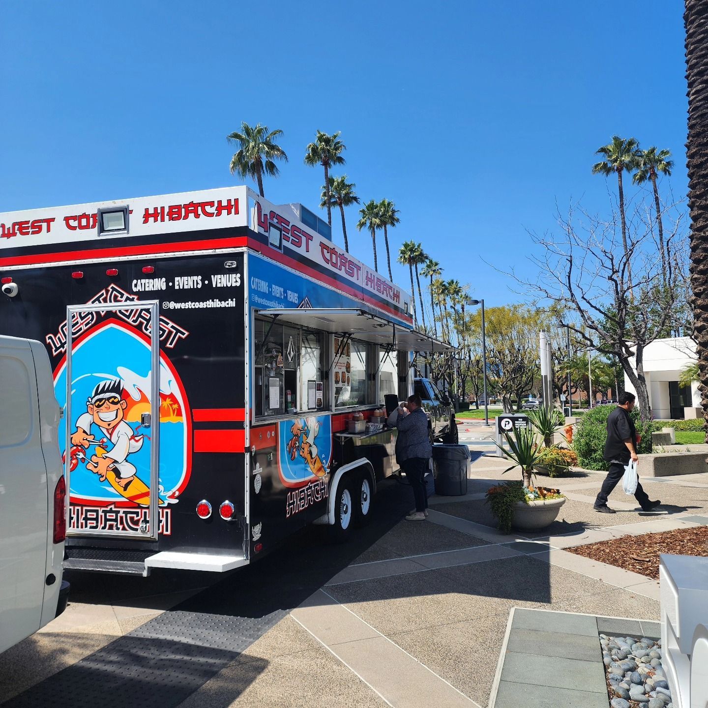 A food truck with the word hibachi on it