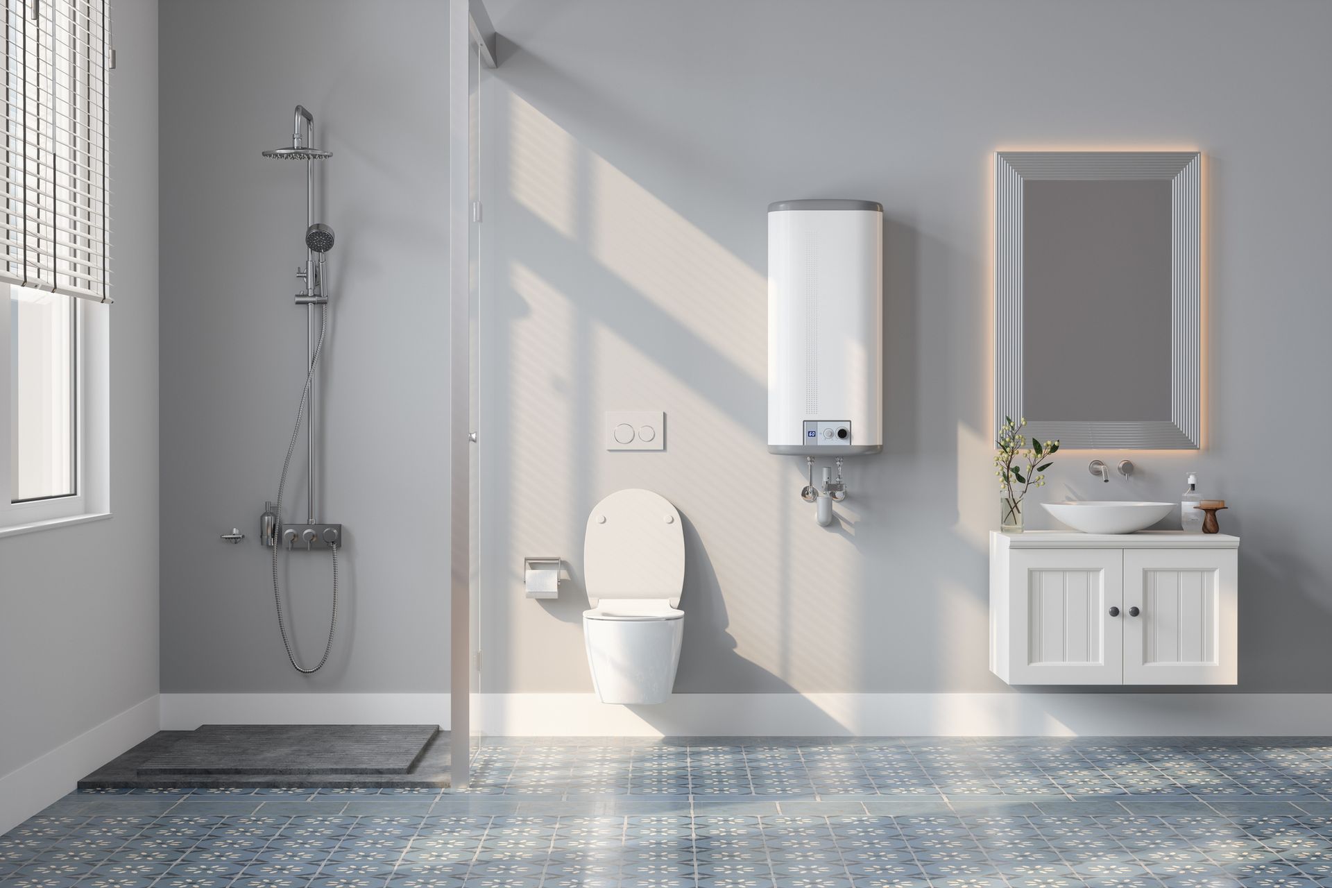 A bathroom with a toilet, sink, mirror and shower. A bathroom with a toilet, sink, mirror and shower.