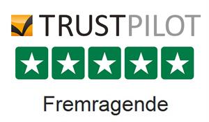 Trustpilot-logotyp med fem gröna stjärnor och texten