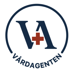Logotyp för Vårdagenten, en hälsovårdstjänst. Med texten