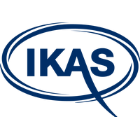 Blå logotyp med texten