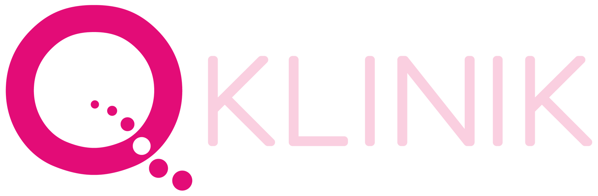 Logotyp för Q Klinik, en klinik. Ett rosa