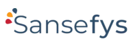 Sansefys-logotyp med färgglada droppar ovanför ordet.
