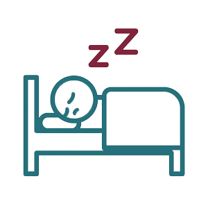 Person som sover i sängen, med