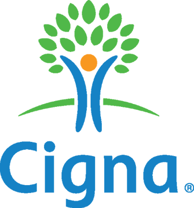 A cigna logo with a tree in the middle