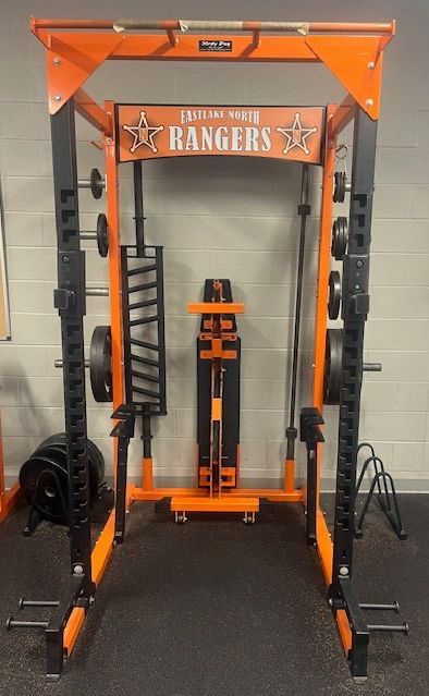 North High weight room weights and stand