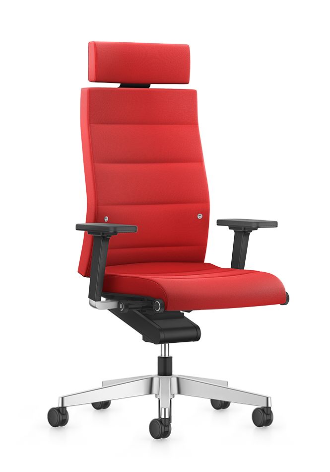 Roter Bürostuhl mit verstellbaren Armlehnen – ideal für komfortables Arbeiten