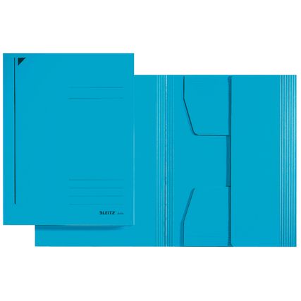 Blauer Ordner zur Aufbewahrung von Schulmaterialien und Notizen.