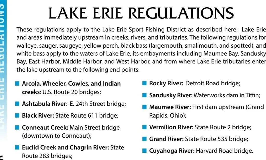 A newspaper article about lake erie regulations