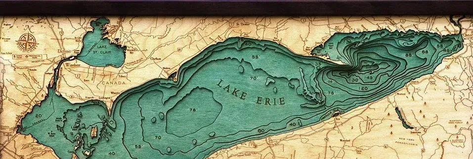 A map of a lake with the word lake on it