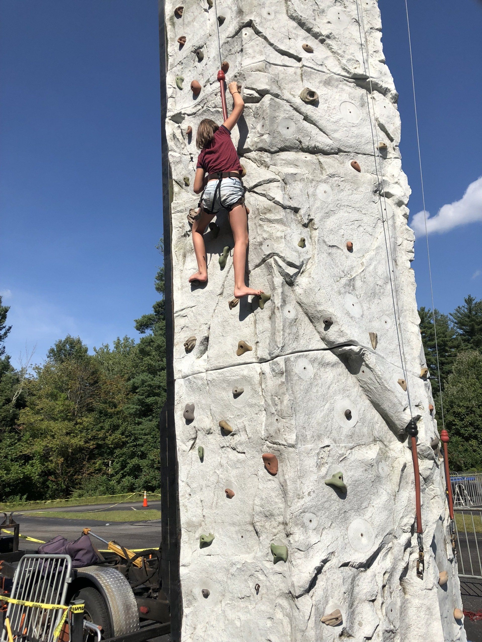 Girl Climbing On the Portable Wall Rock — Chicopee, MA — Cliffhangers Portable Rock Climbing Wall