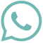 Ein blaues WhatsApp-Symbol mit einem Telefon in einem Kreis auf weißem Hintergrund.