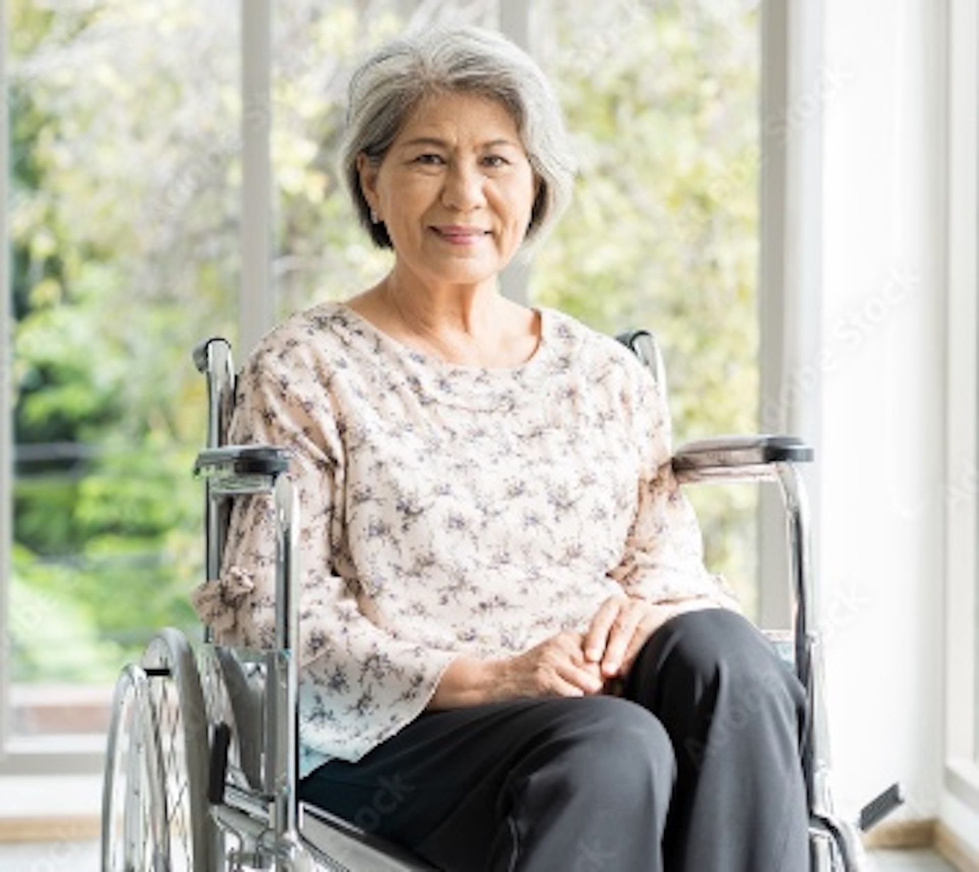 Lady in wheelchair