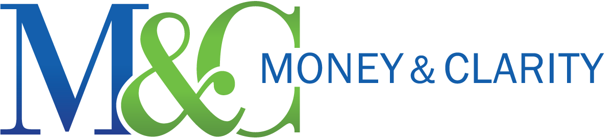 M&C Money & Clarity logo in blue and green text