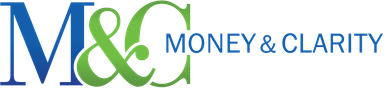 M&C Money & Clarity logo in blue and green text