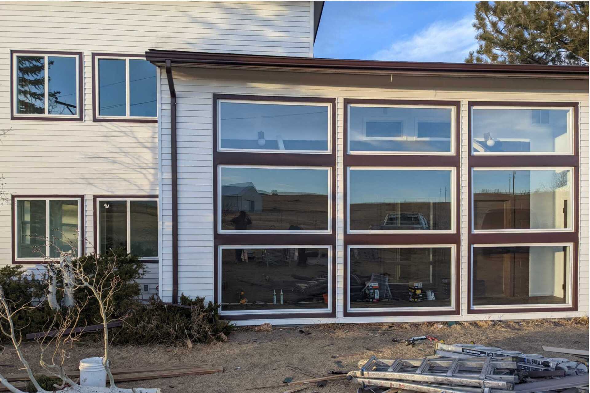 A large white house with a lot of windows