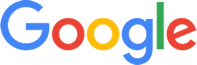 A google logo with a rainbow of colors on a white background.