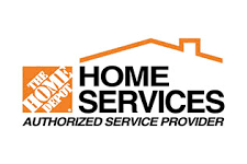 The home depot home services logo is an authorized service provider.