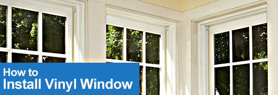 A picture of a window with the words how to install vinyl window