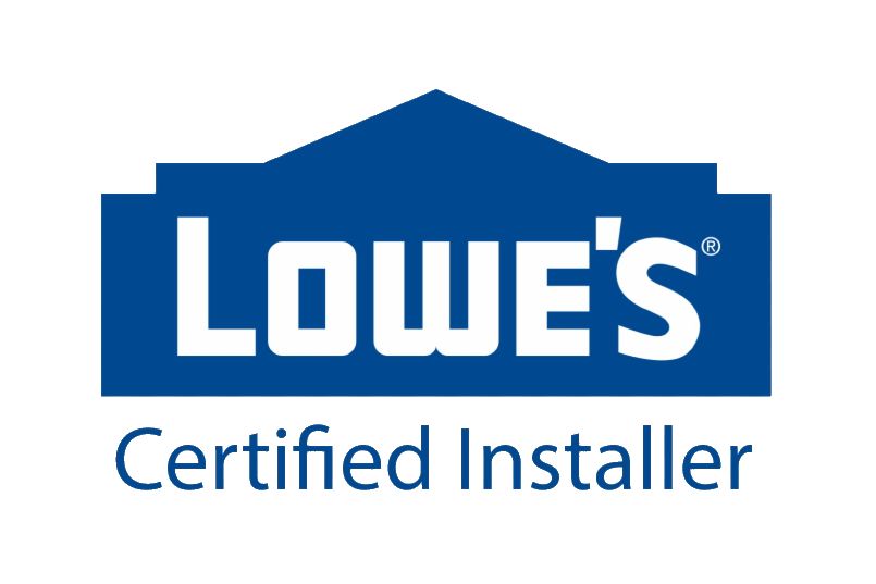 The logo for lowe 's is a certified installer