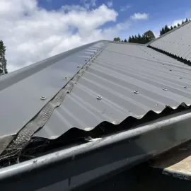 After: Cleaned gutter fully cleared of grass and debris after cleaning, North East Valley, Dunedin.