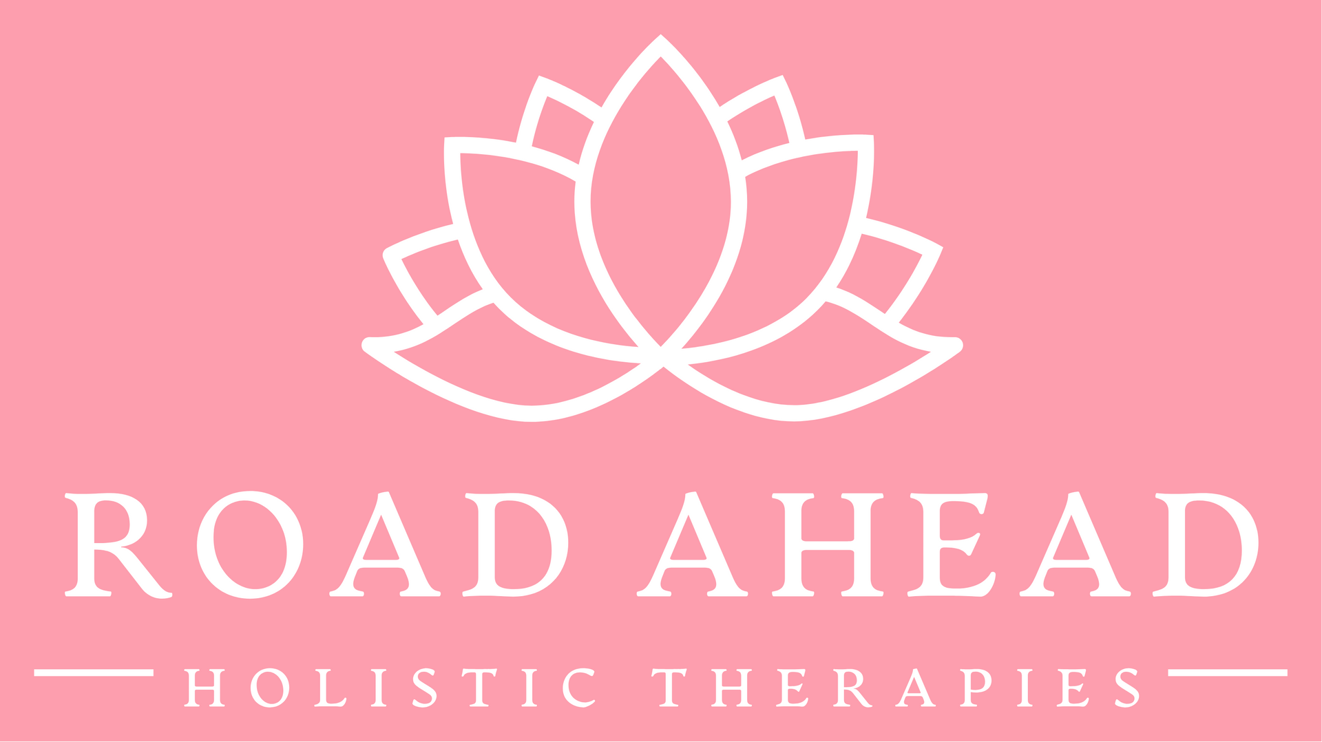 Pink logo with a white lotus flower and the text