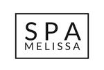 A black and white logo for a spa called spa melissa.