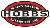 Logo for Hobbs Automotive, Inc., with red and black oval border, and the address "46 South Post Road."