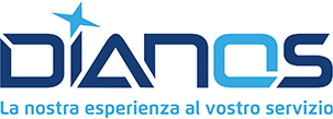 DIANOS logo in blue with a star and the slogan “La nostra esperienza al vostro servizio”