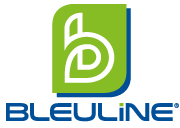Logo Bleuline con icona stilizzata a forma di
