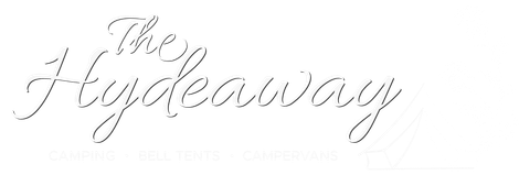 The Hydeaway logo in cursive script.
