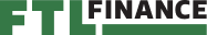 Green and black Finance logo with bold white text on a dark background