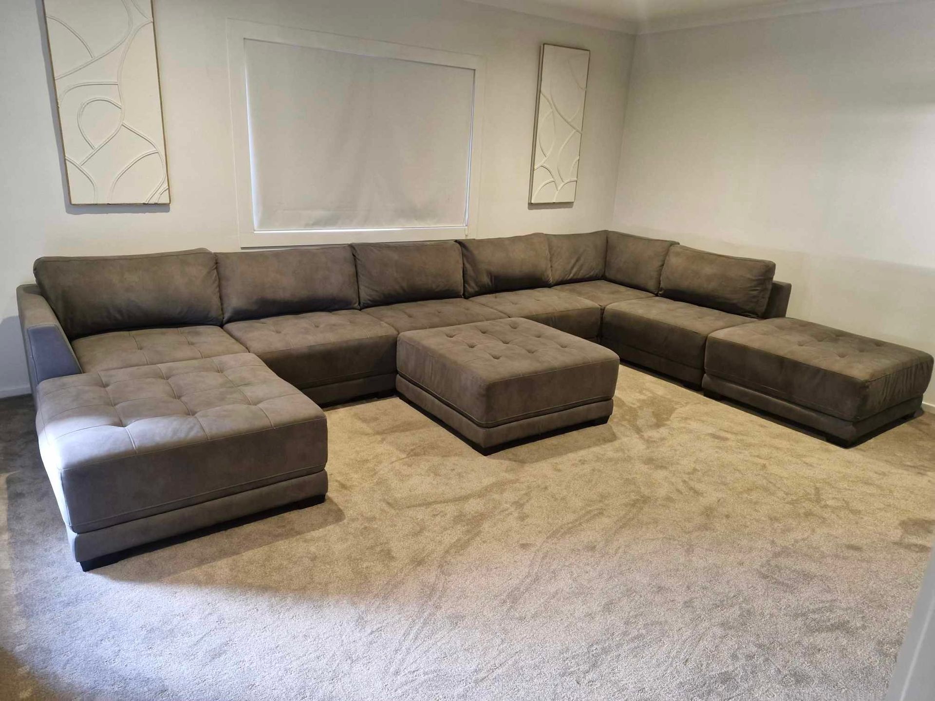 A Clean Brown L Shape Corner Lounge in Living Room— We Clean Lounges In Sippy Downs, QLD