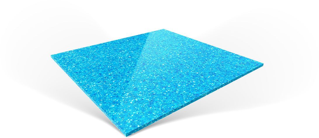 Blue textured geometric pyramid shape on a white background