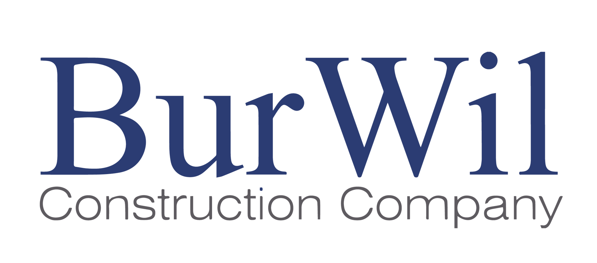 BurWil Construction Company logo in blue serif text with gray subtitle