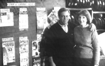 The Black-White Old Photo of Suburban Tire Auto Repair Centers Founders