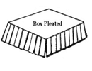 A black and white drawing of a box pleated mattress.