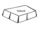 A black and white drawing of a brick with the word tailored on it.