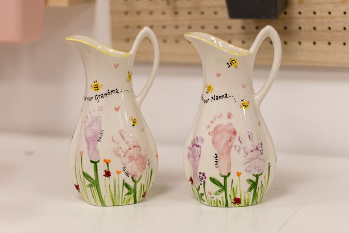 Hand painted ceramic items featuring your children prints